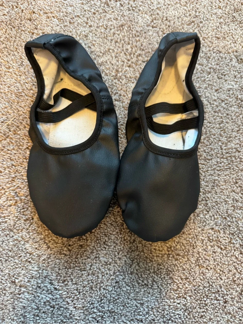 Black Ballet Slippers with Elastic Straps